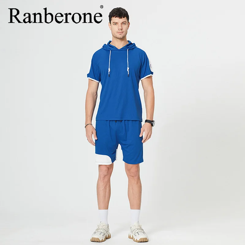 Спортивный костюм мужской из 2 предметов с капюшоном и штанами в стиле пэчворк |