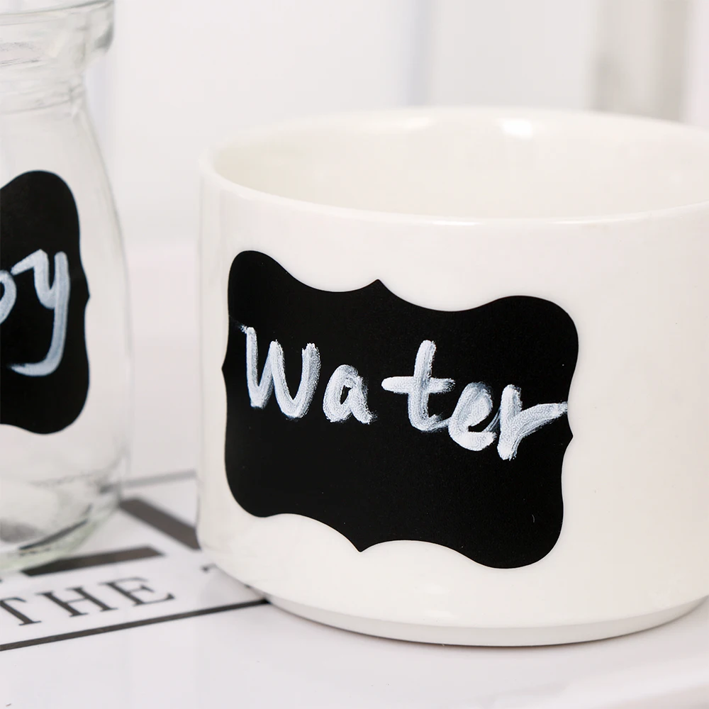 48 шт., водонепроницаемая наклейка для доски, этикетка, меловая доска, клейкие бирки, бутылка для банок, органайзер, ремесло, Кухонное украшение для дома с маркером