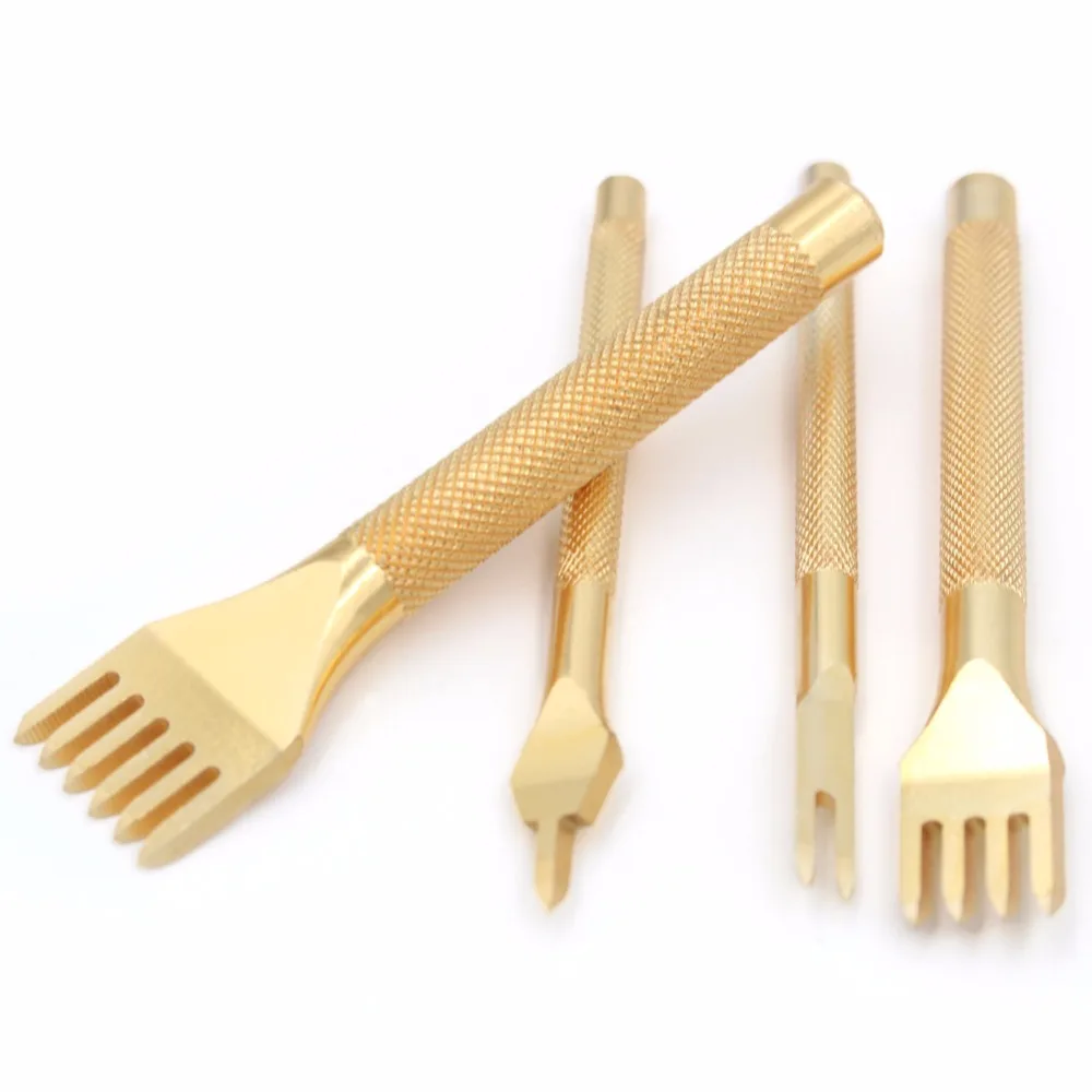 

High Hardness Steel 4mm 1+2+4+6 Prong Hole Punching Tool DIY Metal Diamond Lacing Stitching Chisel Set Leather Craft Kits