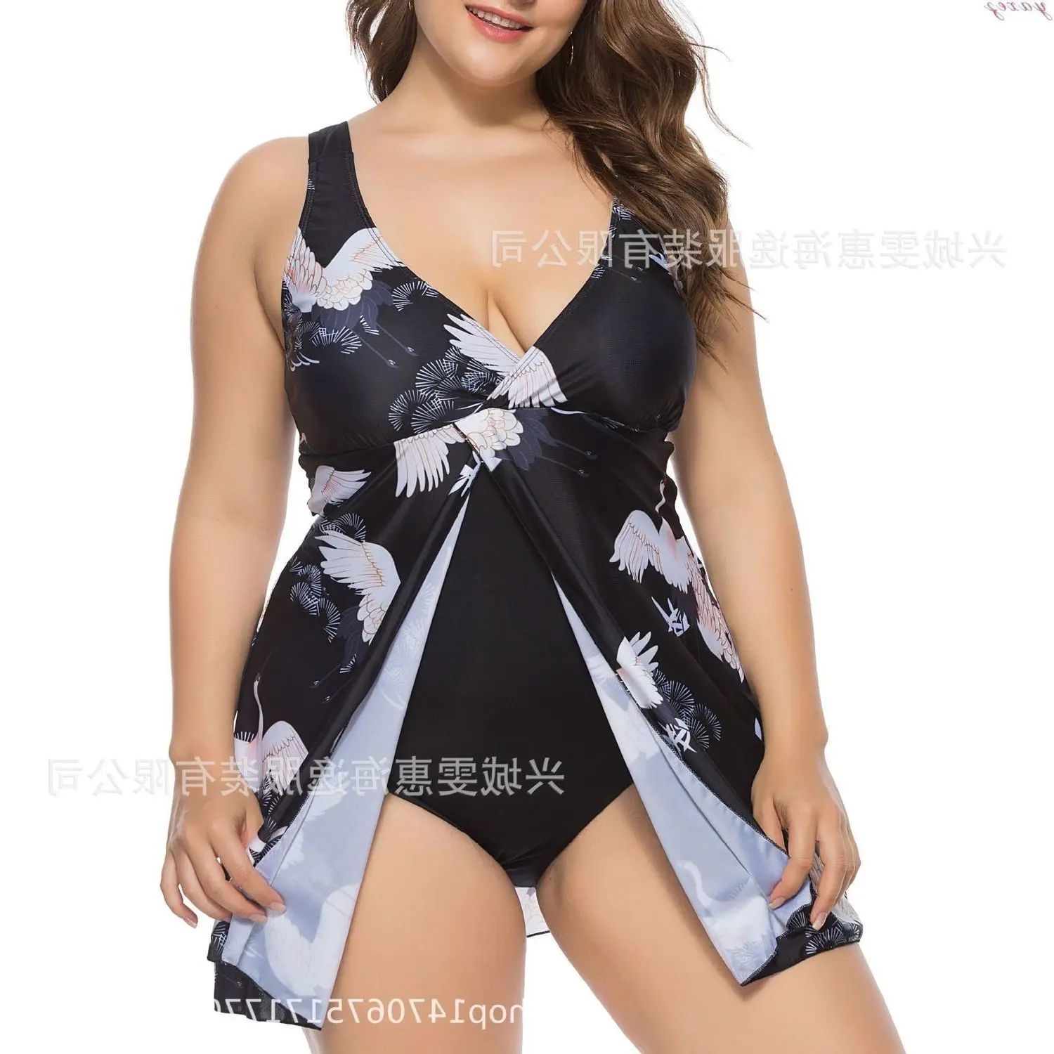 Женское бикини с принтом и чашками пуш ап большие размеры|Купальники| |