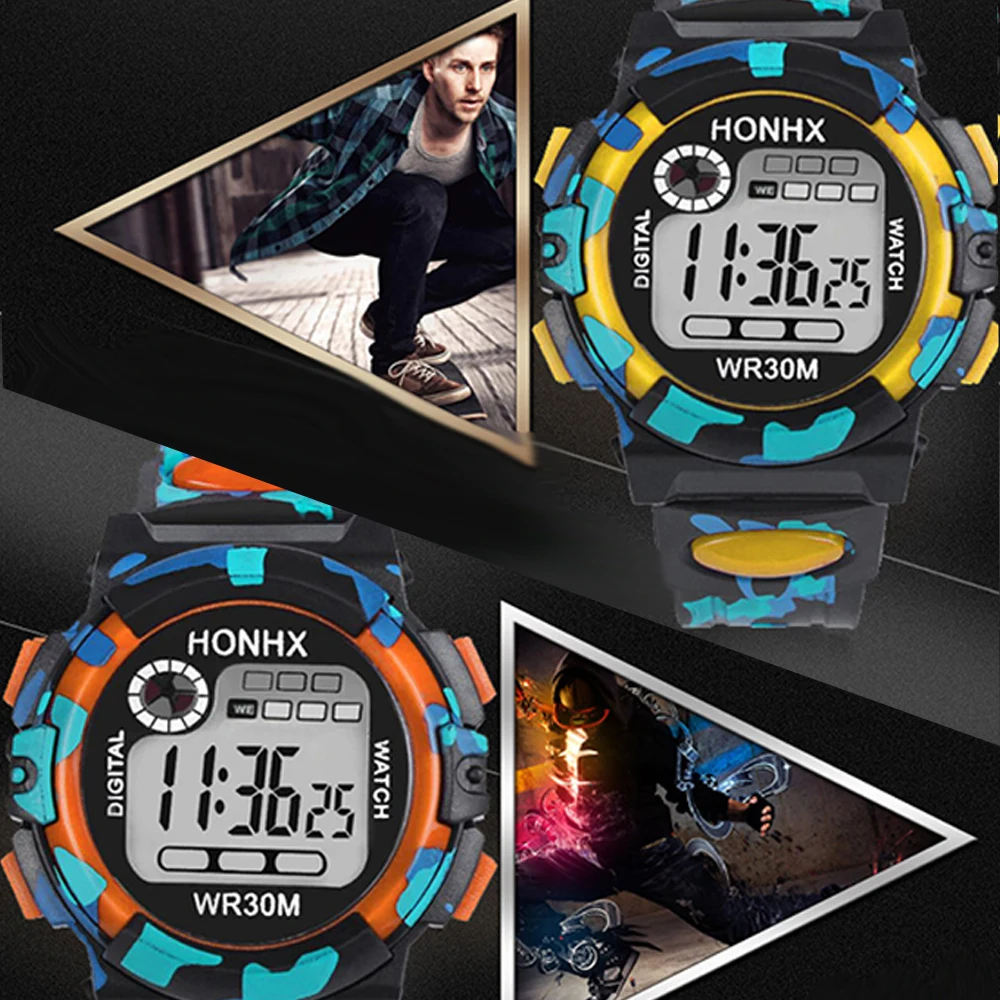 

Boy Student Children Electronic Watch Led Digital Multi Function Sports Table Summer Beach Resin Material