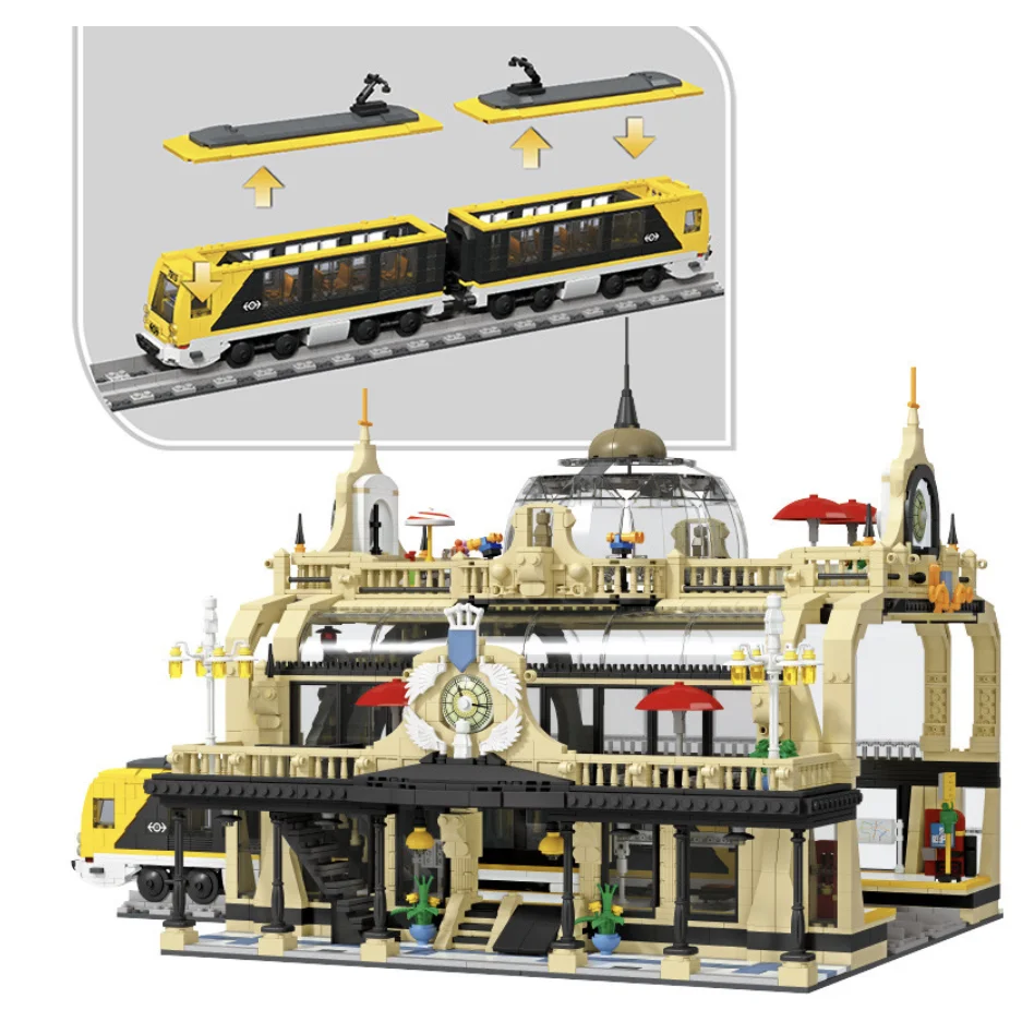 Конструктор MOC Creatoring серии городская улица модель железнодорожной станции