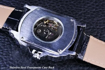 Новые автоматические механические часы из сплава Tourbillon, водонепроницаемые мужские часы с ремешком из натуральной кожи, мужские наручные часы