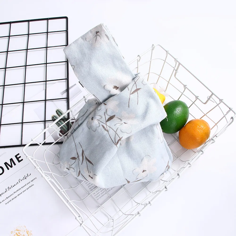 Сумочки в японском стиле сумка на запястье с узором виде растений квадратная