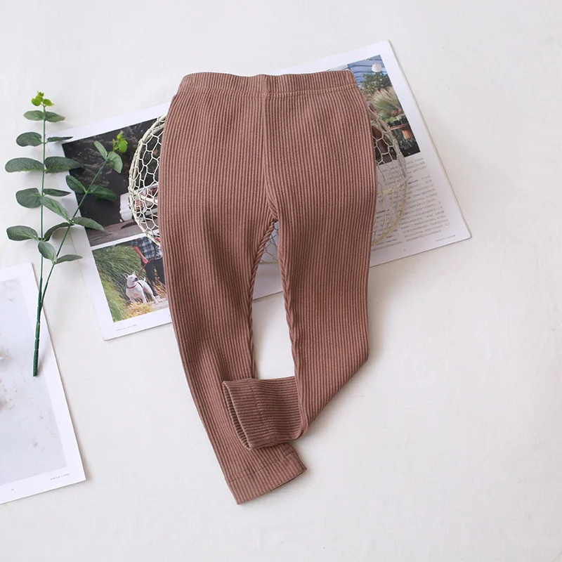 Осенние леггинсы для маленьких девочек повседневные узкие длинные штаны с