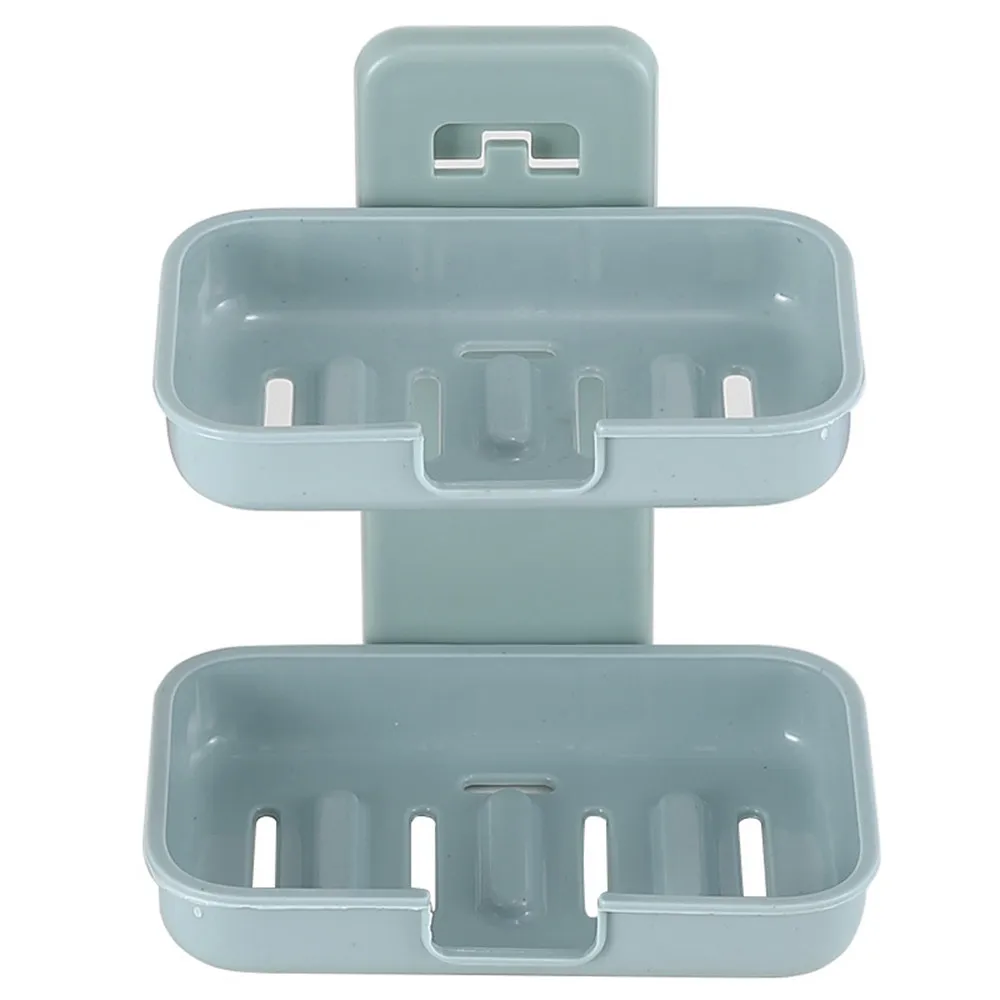 Настенная самоклеящаяся подставка для мыла губки двухуровневый ящик хранения