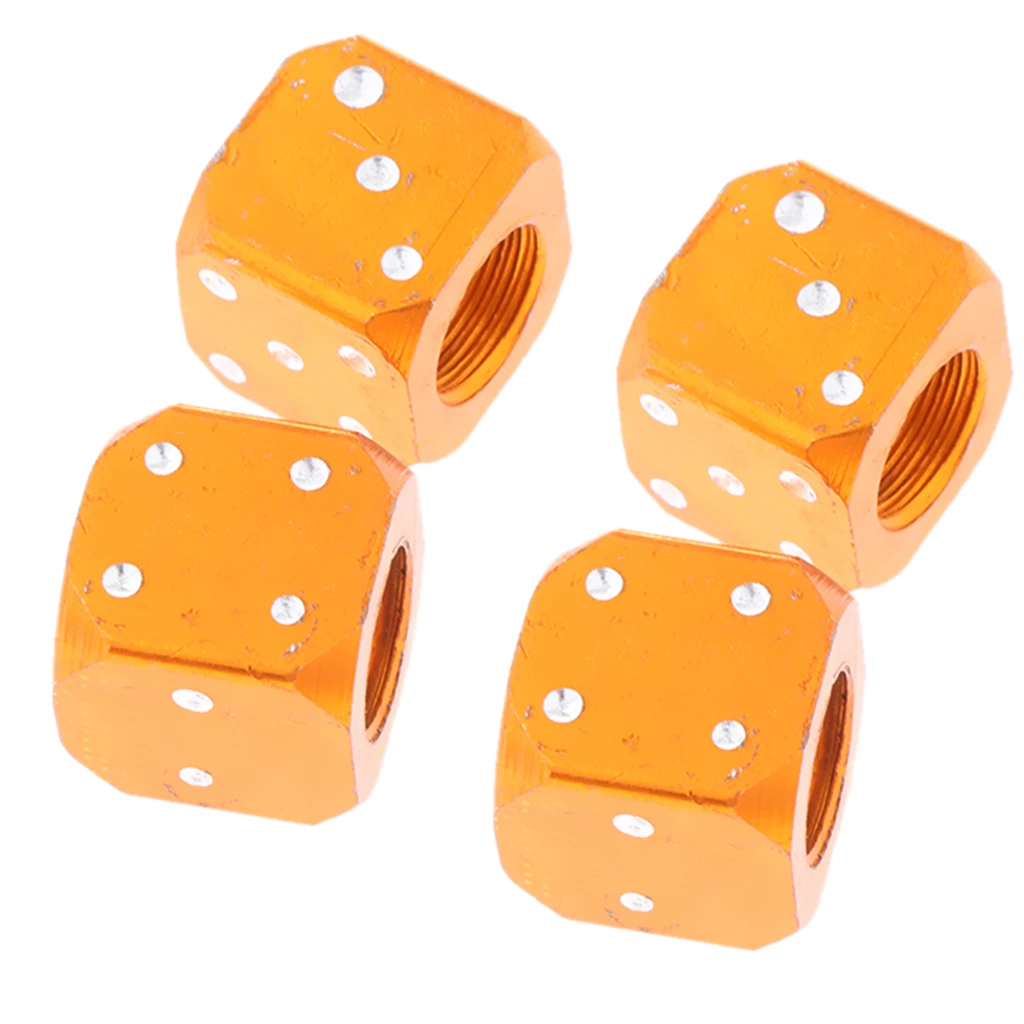 4 шт. Автомобильные колпачки клапана для шин Пылезащитная крышка оранжевый