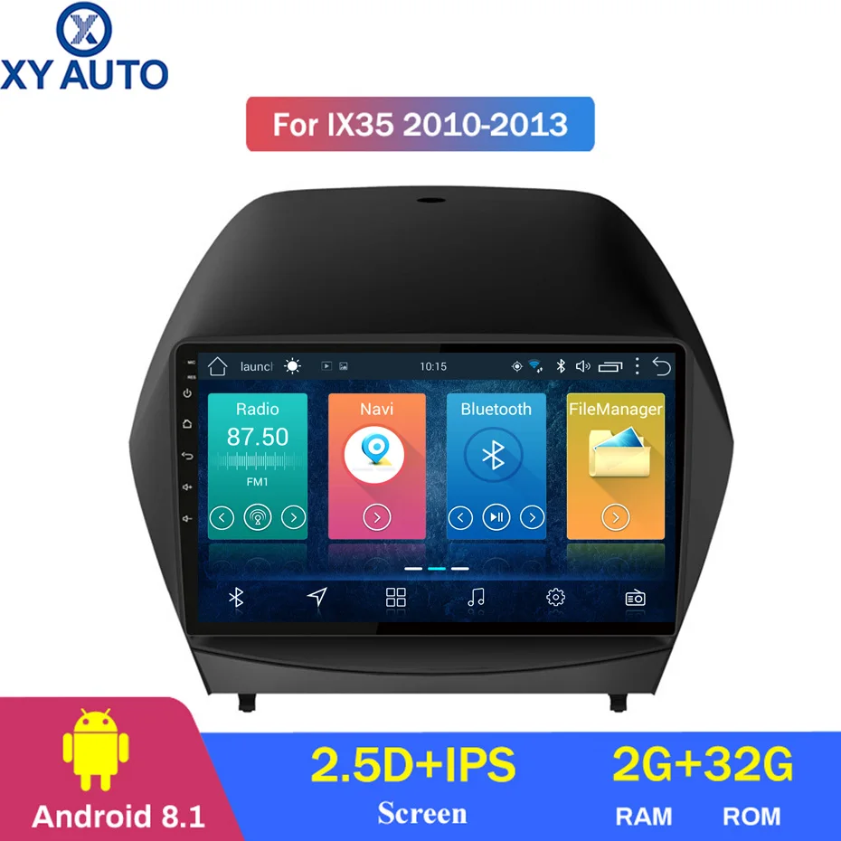 9 inch 2.5D IPS HD multi-touch screen Android 8.1 2G RAM 32G ROM NAVI For Hyundai IX35 2010-2013 with Bluetooth USB WIFI SWC | Автомобили