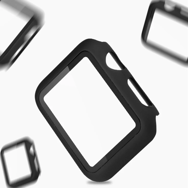 360 Full Protector Cover Glass for Apple Watch Series 5 4 3 2 1 matte Plastic bumper frame case film iWatch screen protector | Мобильные