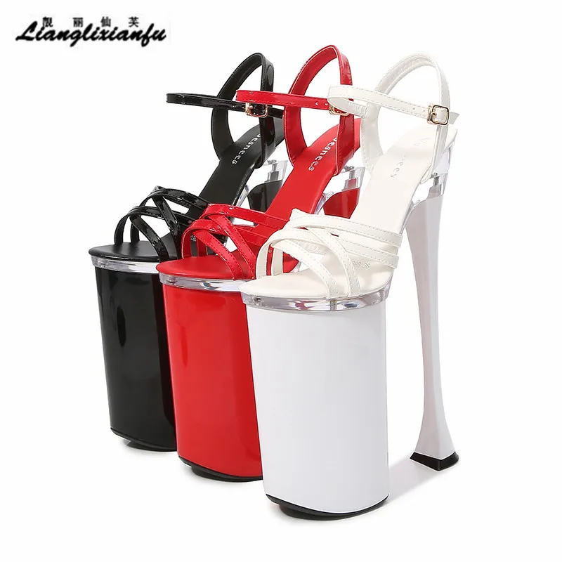 

Босоножки женские на шпильке с пряжкой, сандалии на очень высоком каблуке 26 см, обувь на платформе для свадьбы, европейские размеры 34-42 43, лет...