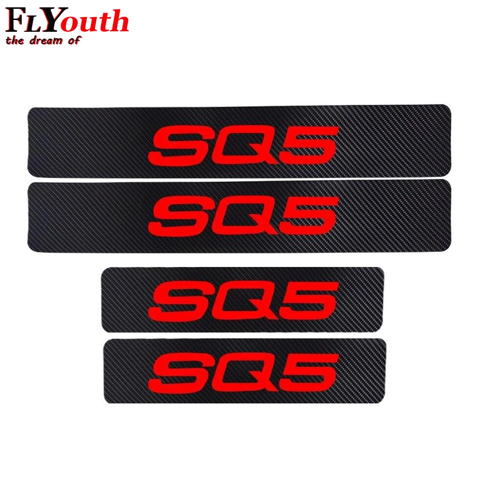 

Виниловая наклейка из углеродного волокна для Audi SQ5 протектор порога двери автомобиля Наклейка на порог Добро пожаловать педаль s аксессуар...