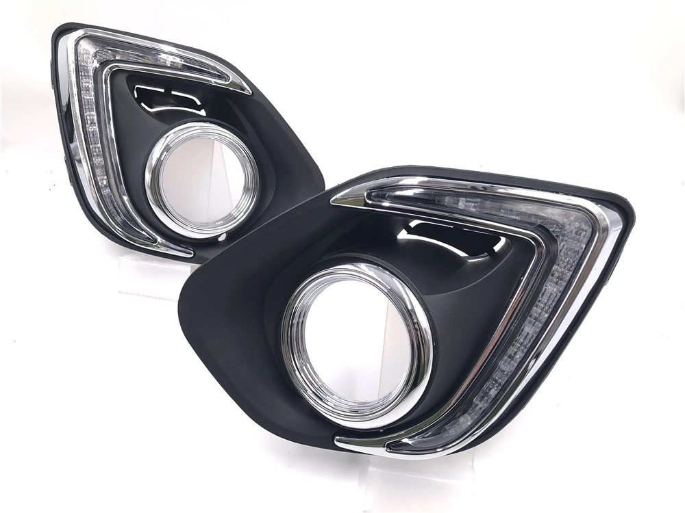 Car flashing 2PCS For Mitsubishi ASX 2013 2014 2015 LED DRL Daytime Running Light Daylight Turn Yellow Signal Lamp | Автомобили и
