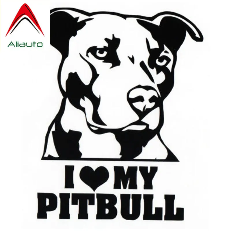 Автомобильная наклейка Aliauto I Love My Pitbull Виниловая с защитой от УФ лучей для