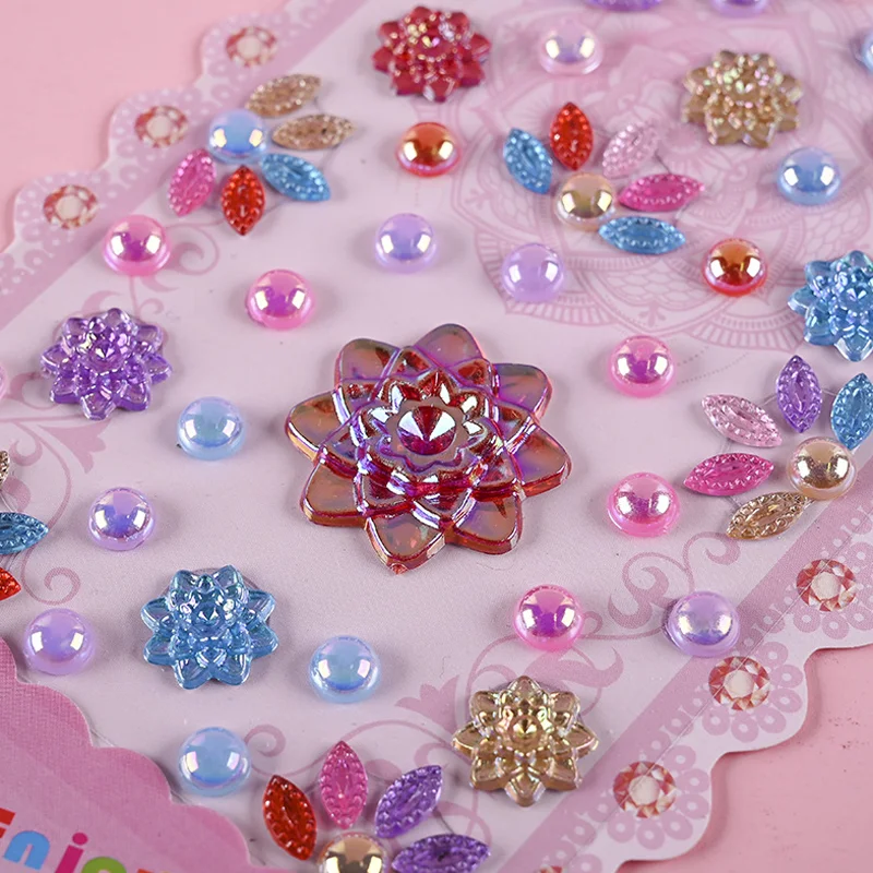 

Love Flower Adhesive Diamond Sticker Children's Show Makeup Stickers DIY Mobile Phone Decoration Crystal Diamond Nail Stickers