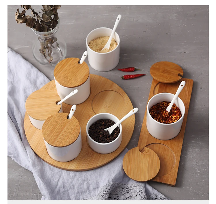 Керамика сахарница Кухня для соли и специй горшок банки с ложки Размеры размеры S