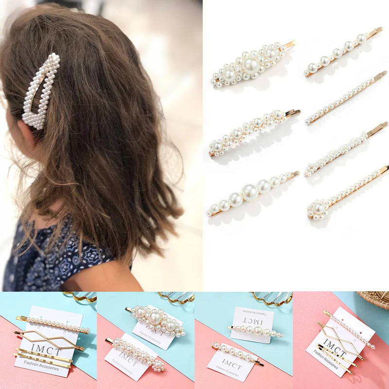 Женские Ins жемчужная заколка 2019 новые золотистые шпильки для волос Корейская