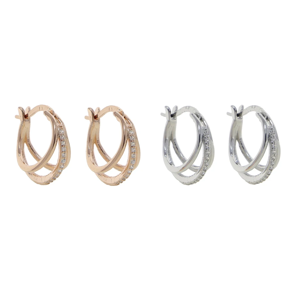 

2022 новые модные геометрические Полые Многослойные Круглые серьги-кольца Huggie с прозрачным кубическим цирконием для женщин и девушек Свадеб...