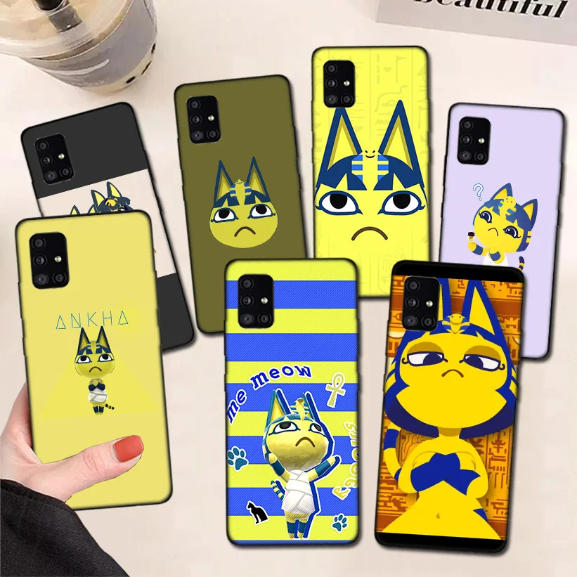 

Cartoon Ankha Phone Case For Samsung Galaxy A51 A71 A50 A70 A81 A91 A30 A40 A20E A10S A6 A7 A8 A9 Back Cover Coque Funda
