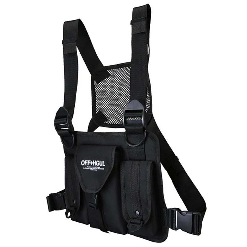 Мужская и женская модная нагрудная сумка светоотражающий жилет в стиле хип хоп