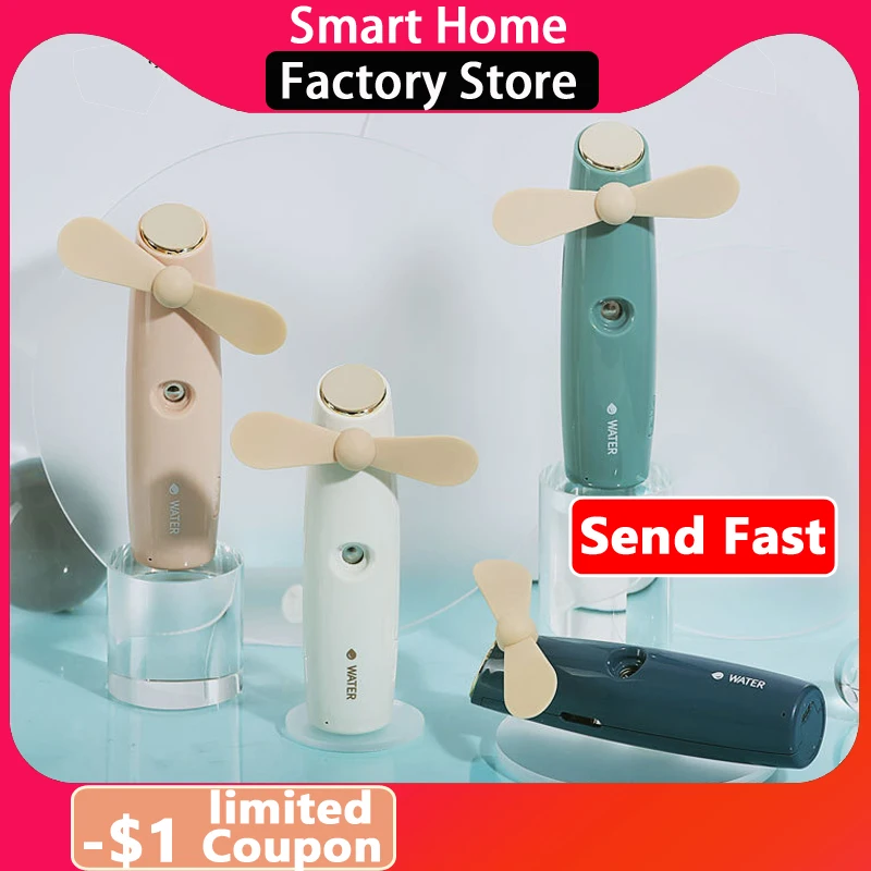 

Маленький портативный мини-вентилятор с распылителем, студенческий портативный мини-вентилятор с USB-зарядкой и функцией пополнения воды, Х...