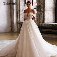 thinyfull 2022 sparkly sweetheart wedding dresses off shoulder a line newest princess party bridal bride gowns dress vestidos