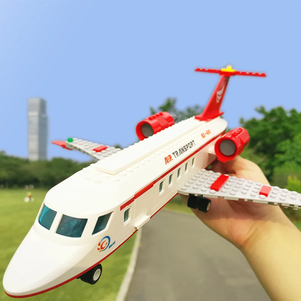 Городской пассажирский самолет игрушка строительные блоки наборы модель
