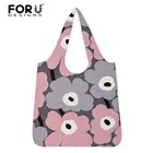 Модные женские сумки для покупок FORUDESIGNS с цветочным принтом, многоразовая портативная Экологически чистая женская сумка для хранения