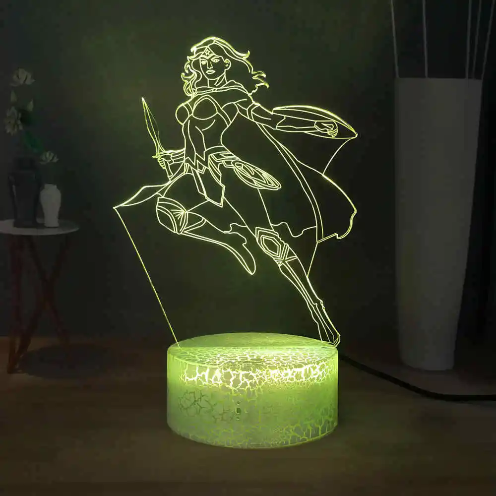 Принцесса Диана светодиодный ночник чудо женщина миф персонаж фильма 7 красочный