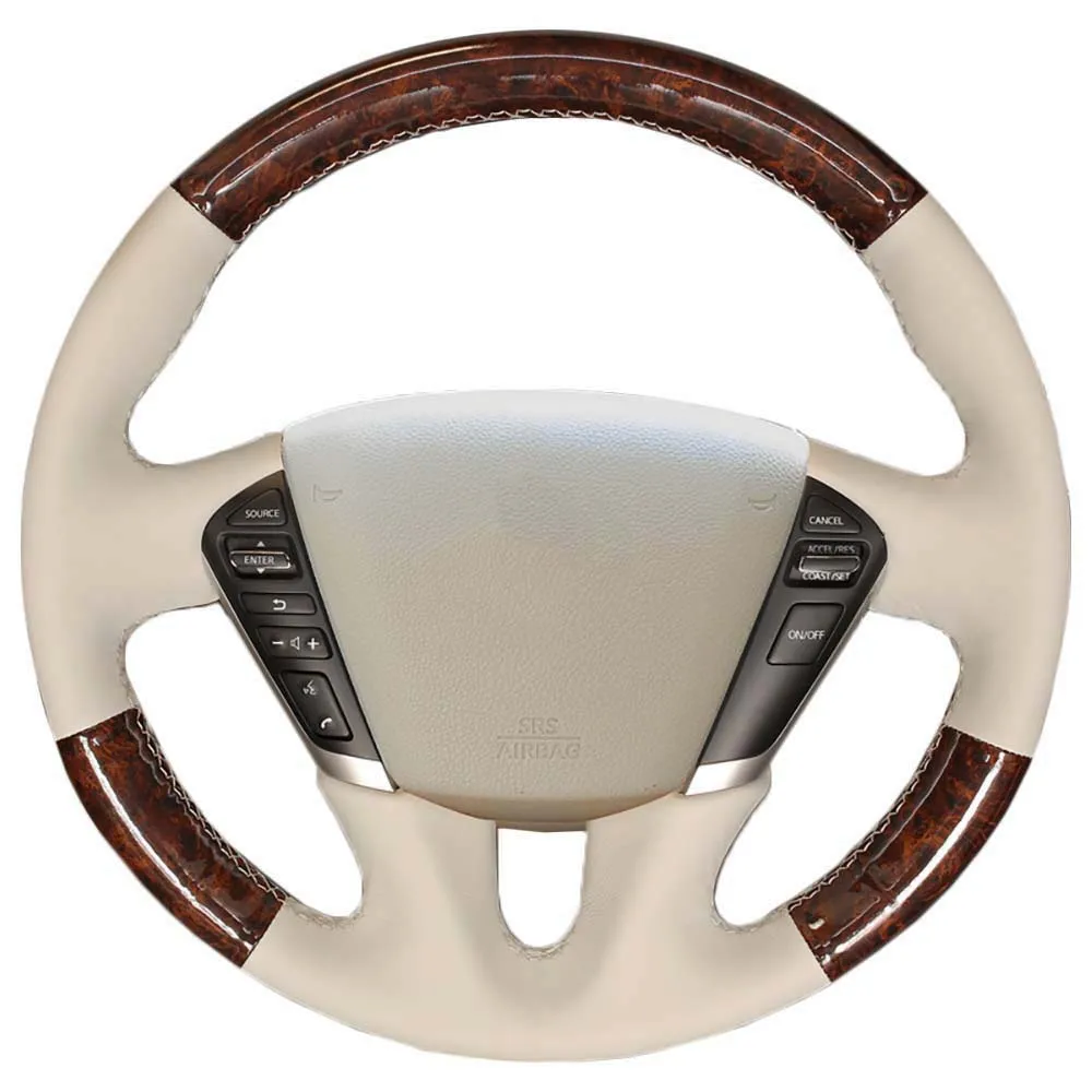 

Чехол Yuji-Hong Чехлы рулевого колеса автомобиля для NissanTeana 2008 ~ 2013 Murano 2010-2013, прошитый вручную искусственная черная кожа