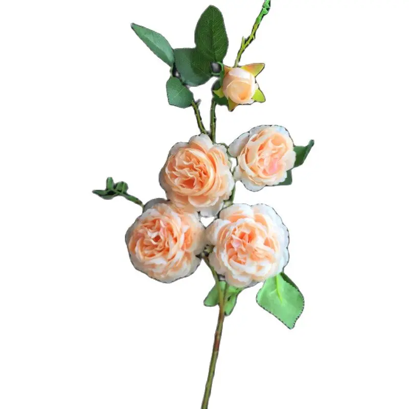 Одна шелковая чайная роза ветка имитация 5 головок Длинные пионы и камелии стебли