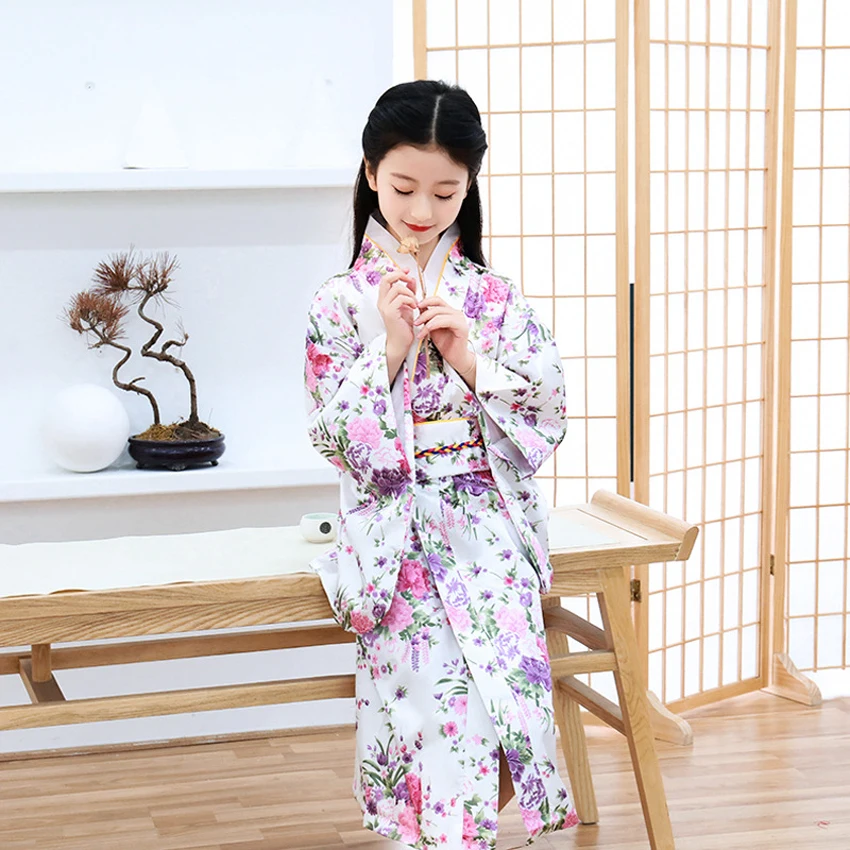 Традиционное японское кимоно для девочек традиционное платье в восточном стиле