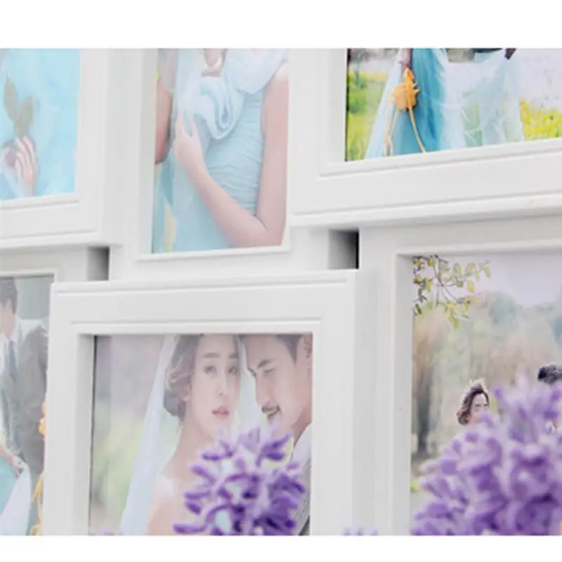 

Photo Frame Square PVC Picture Frame Selfie Gallery Collage Wall Hanging for 6x4 inch Photo Sockets Wall Mounting Design