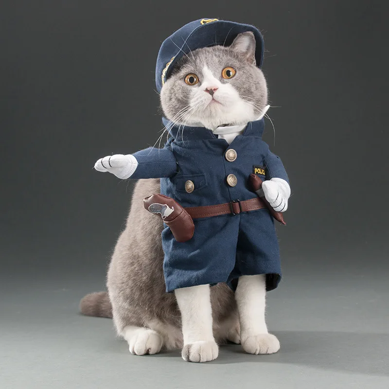 

Pet Party Cat Costume Funny Pirate Denim Clothing Dog Clothes Pet Clothes Puppy Cat Clothes Dog Costume Fashion Halloween