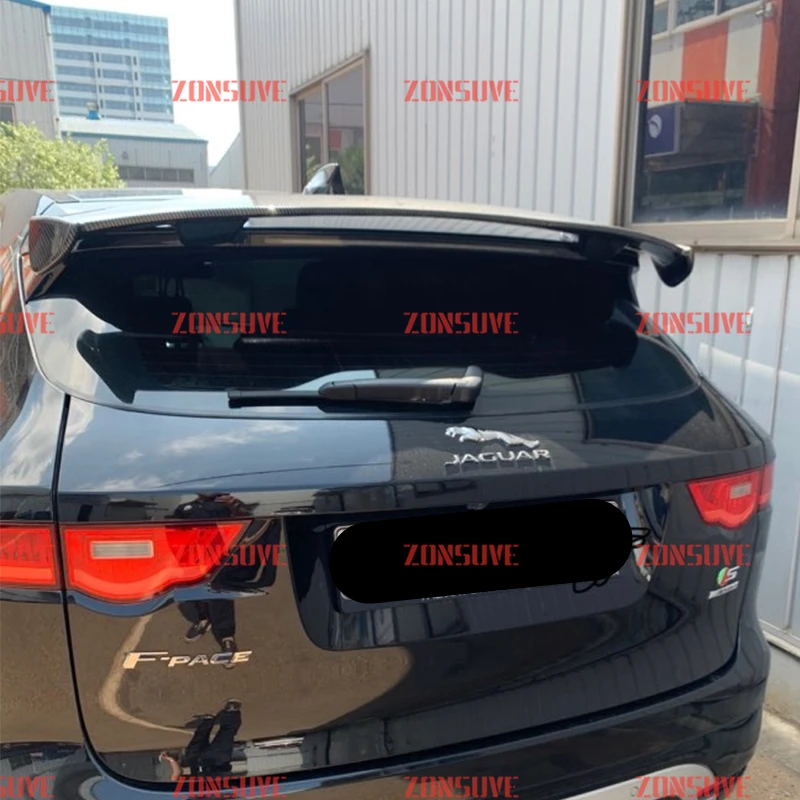 Use For Jaguar F-pace 2016-2020 Spoiler ABS Plastic Carbon Fiber Look Hatchback Roof Rear Wing Body Kit Accessories | Автомобили и