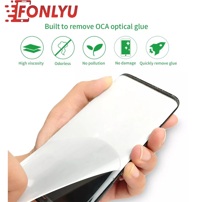 Переработанный клей OCA 50 шт./лот для удаления остаточного клея с ЖК экрана не