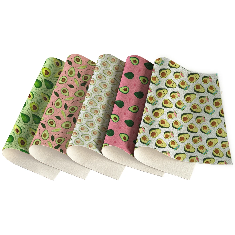 

5pcs Fruit watermelon Lemon pineapple Lychee Pattern Printed Synthetic Faux Leatherfor hair bow diy decoration crafts,30*22
