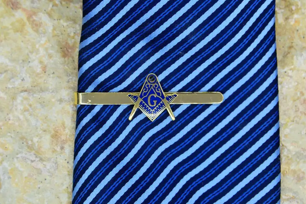 Масонская эмблема зажим для галстука масон вольный каменщик Tieclip золотое