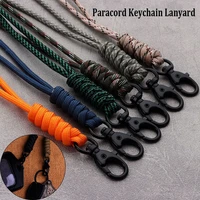 keychain lanyard rotatable buckle high strength parachute cord self defense emergency key ring hanging rope