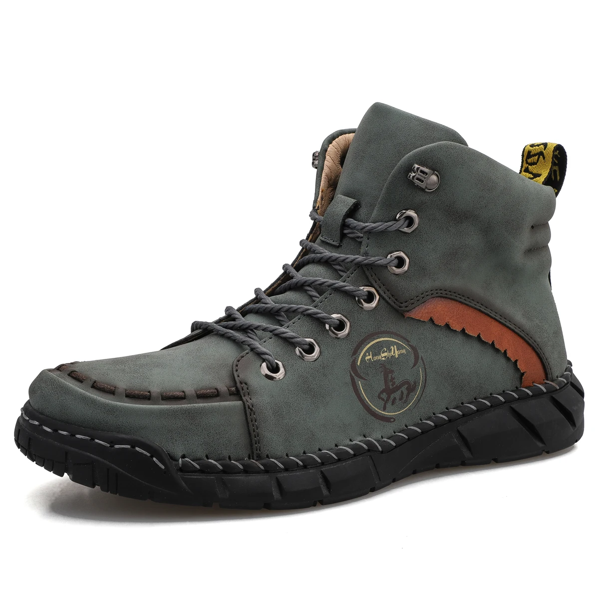 Мужские кожаные кроссовки Ботинки Zapatos De Vestir Hombre Botas Trabajo ручной пошив на открытом