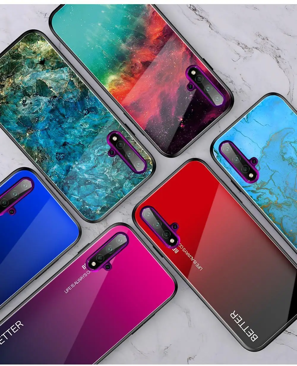Роскошный градиентный мрамор закаленное стекло крышка для Vivo Y7S iQOO NEO Z5X Z1 Pro X27 Pro V15 S1 Pro ударопрочный жесткий чехол Fundas
