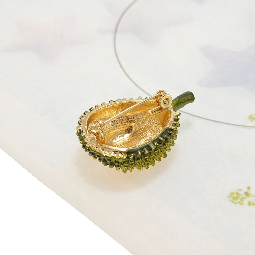 

YoungTulip creative enamel durian shape brooches for women vivid rhinestone fruit shape brooch pin high quality brooch new gifts