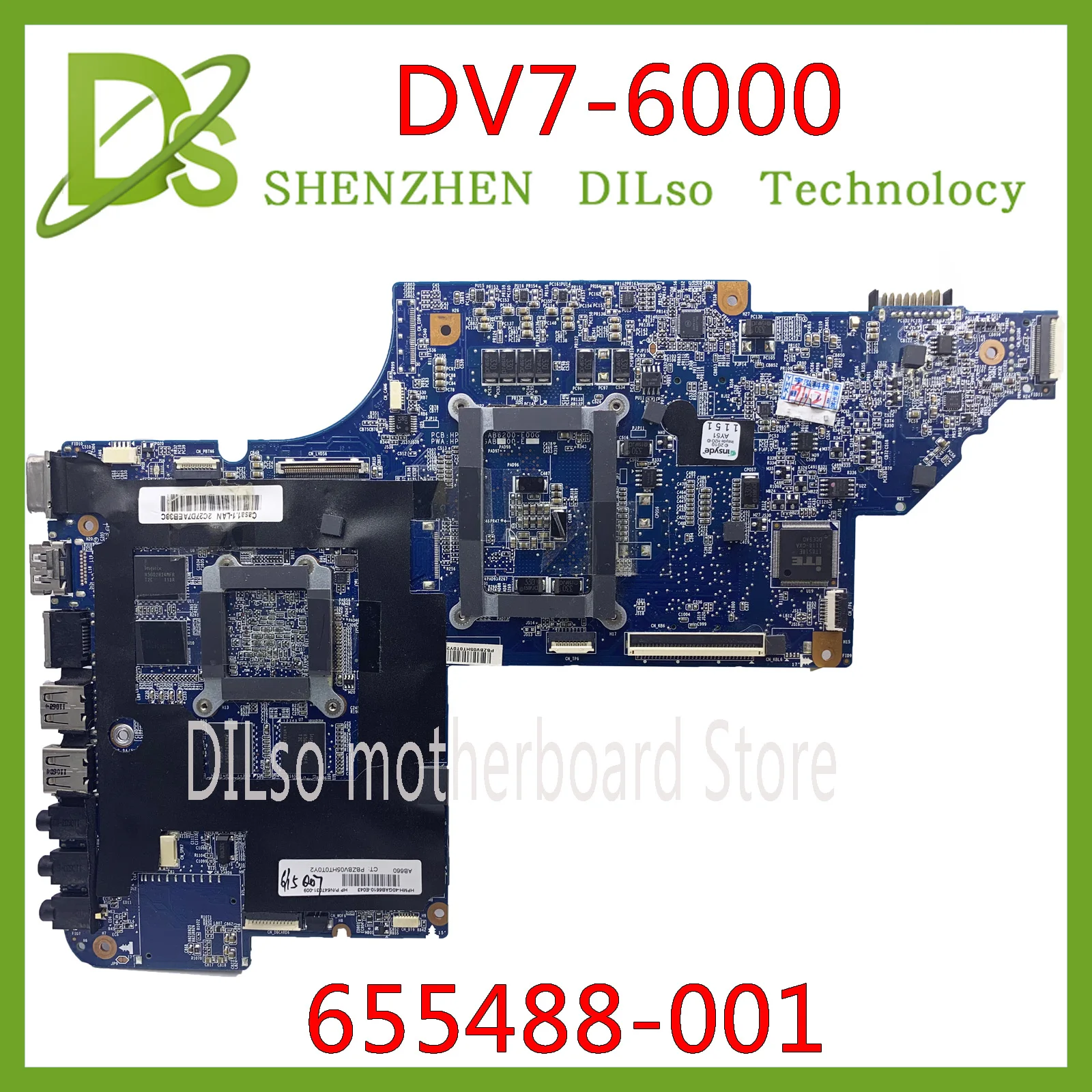 KEFU DV7-6000 motherboar 655488-001 для hp Pavilion DV7 DV7-6000 655488-001 оригинальная тестовая материнская плата