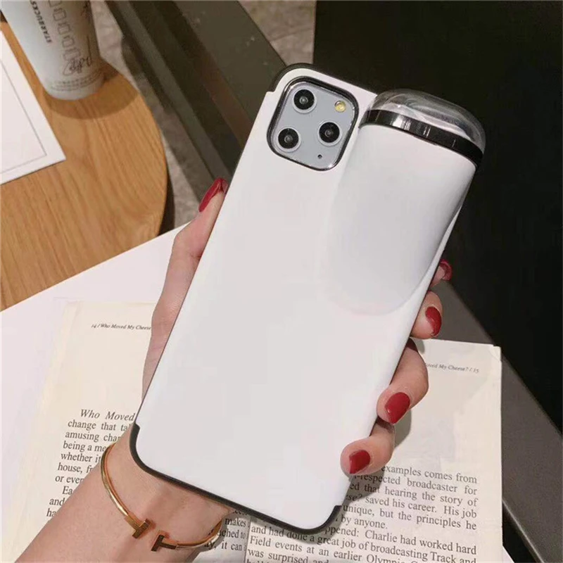 2 в 1 силиконовый чехол для телефона для iPhone 11 Pro Max Xs Max Xr X 10 8 7 Plus с держателем AirPods чехол для телефона AirPods Прямая поставка