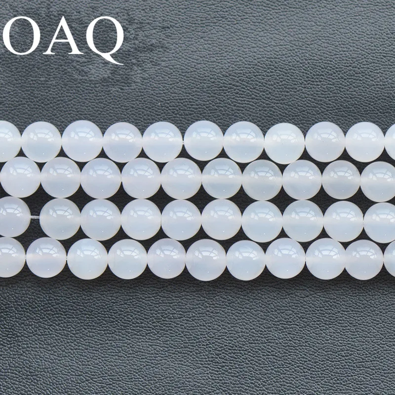 Бусины AAA + из натурального агата для изготовления ювелирных изделий белый камень