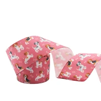 dog printed pattern grosgrain ribbons 1 3 design customized %e2%80%8blogo for hair bows diy handmade materials 102550 yards