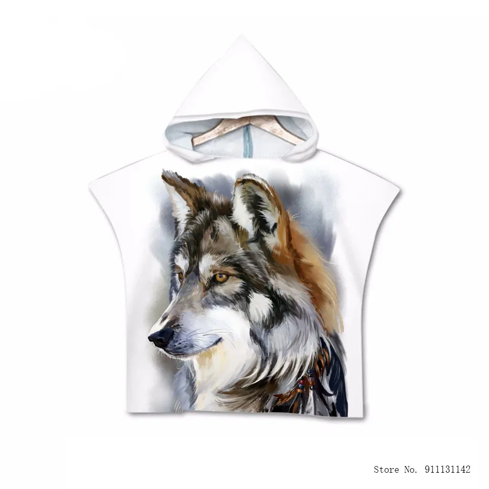 Пляжное полотенце с капюшоном модный банный халат ручной росписи милыми