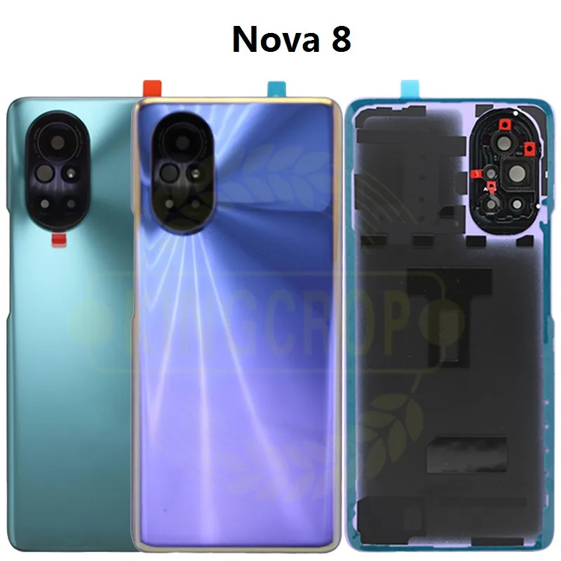 Задняя крышка для HUAWEI Nova 8 Pro задняя стеклянная батарея с заменой объектива камеры