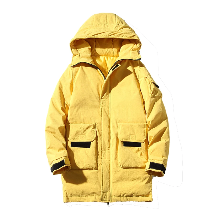 Длинные Стильные мужские повседневные зимние куртки и пальто с капюшоном 2020