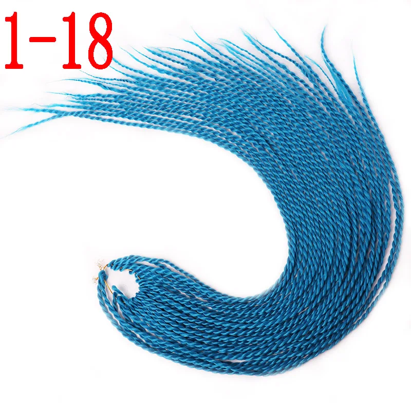 1-18 MERISIHAIR Ombre вязанные косички Сенегальские крученые волосы 24 дюйма 30 корней/упаковка синтетические плетеные волосы для женщин серый синий розовый - Цвет: 1-18