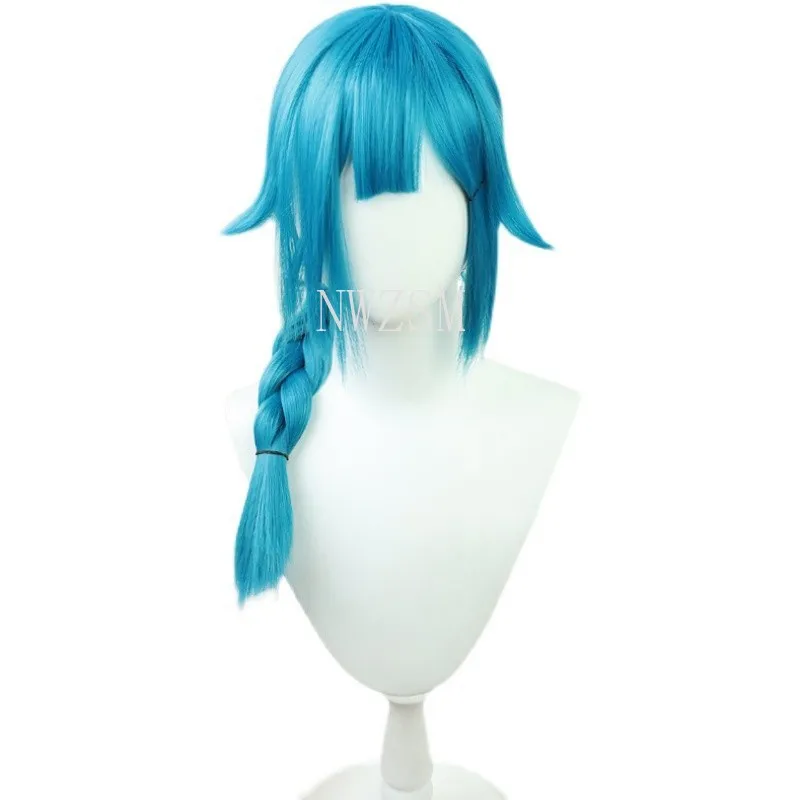 

LoL Arcane Jinx Cosplay Wigs The Loose Cannon Wig Girls Women Halloween Carnival Cos Blue Twist Braid Hairs